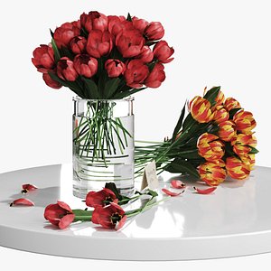bouquet of tulips 3D model