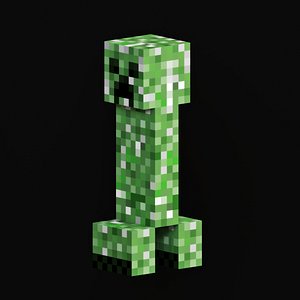 Creeper mob from Minecraft Low-poly