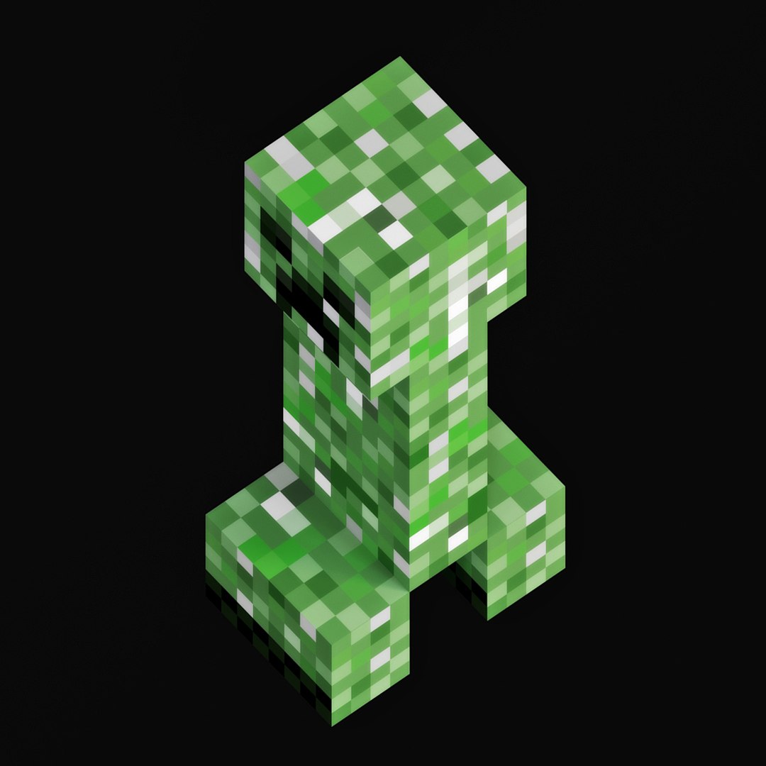 3D model Minecraft Creeper VR / AR / low-poly