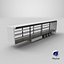 3D Open Frame Curtain Trailer White model