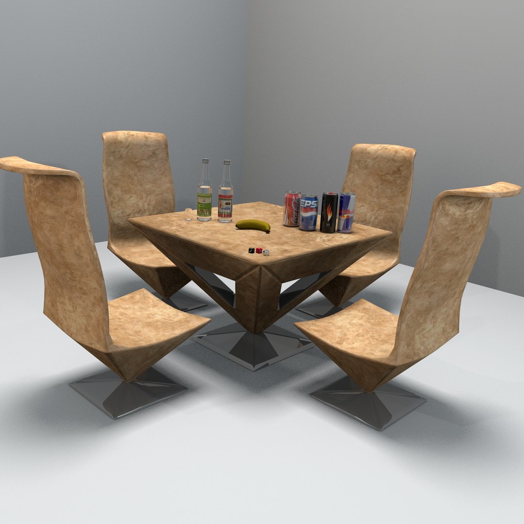 Pyramid Table Chair Obj