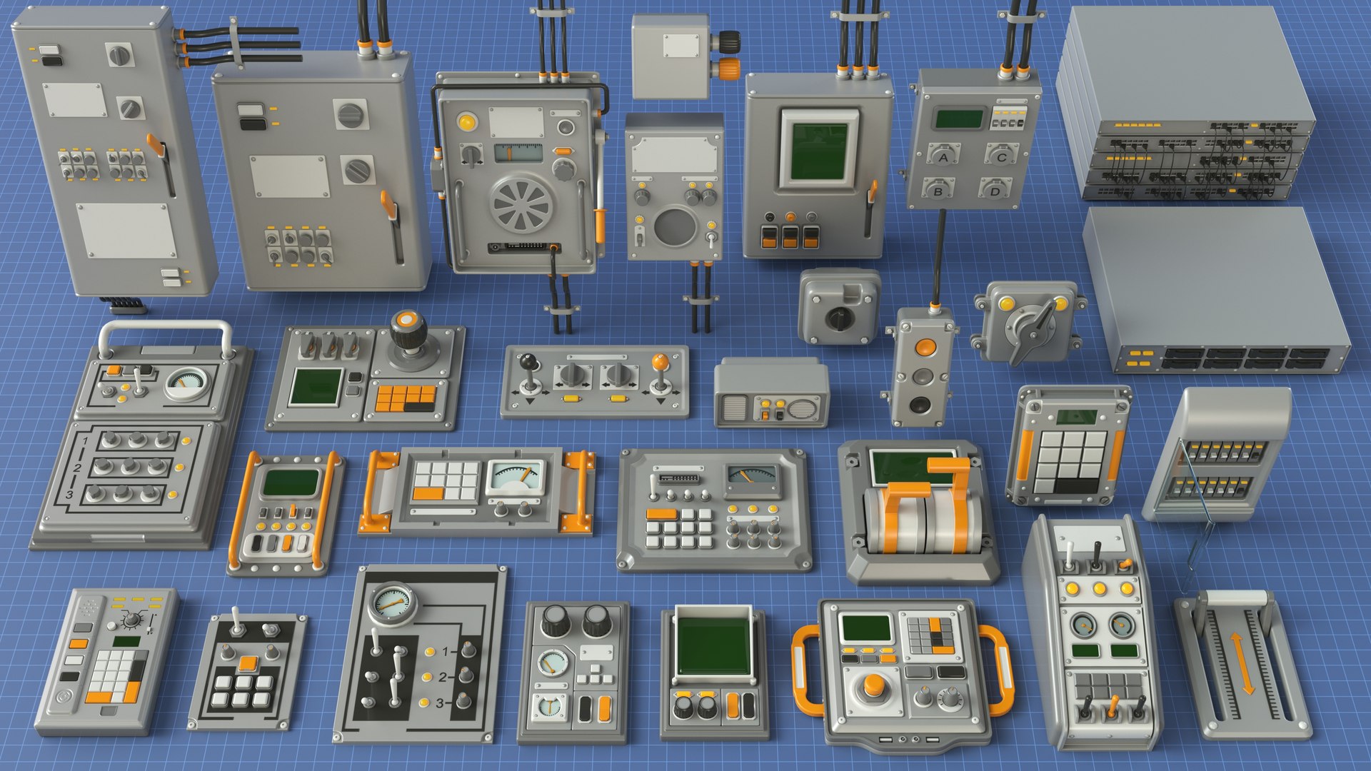 Control Panel 1 - 30 Pieces Model - TurboSquid 2133768