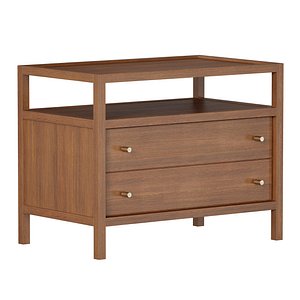 Keane Driftwood Charging Nightstand Crate and Barrel 3D model