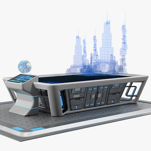 Sci-fi Holographic Table White 3D model
