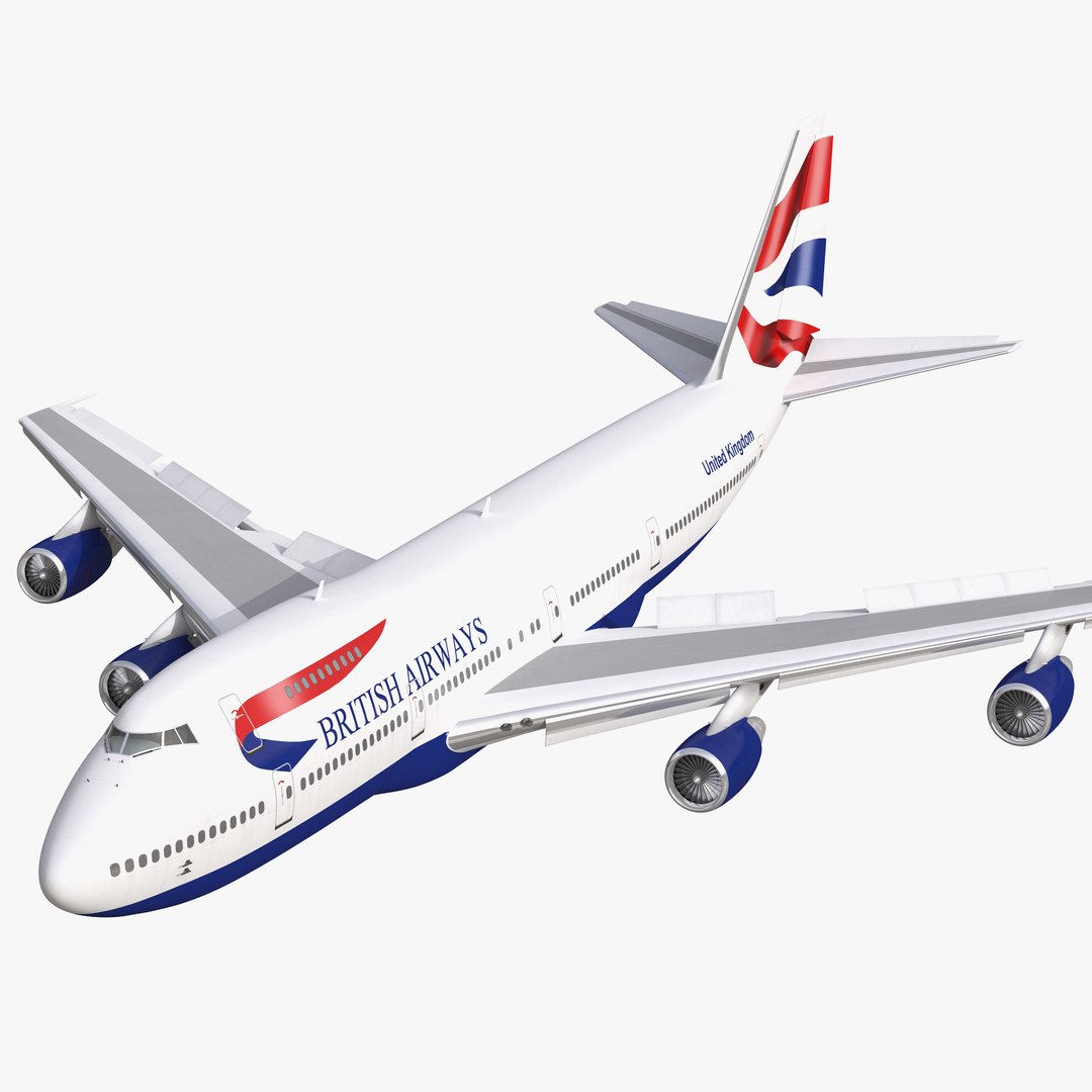 Boeing 747-200B British Airways Rigged 3D Model 3D model preview