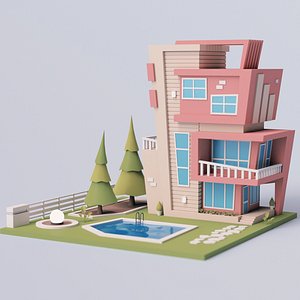 3D Cartoon Modern House 08