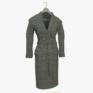 womans checkered coat hanger 3d model