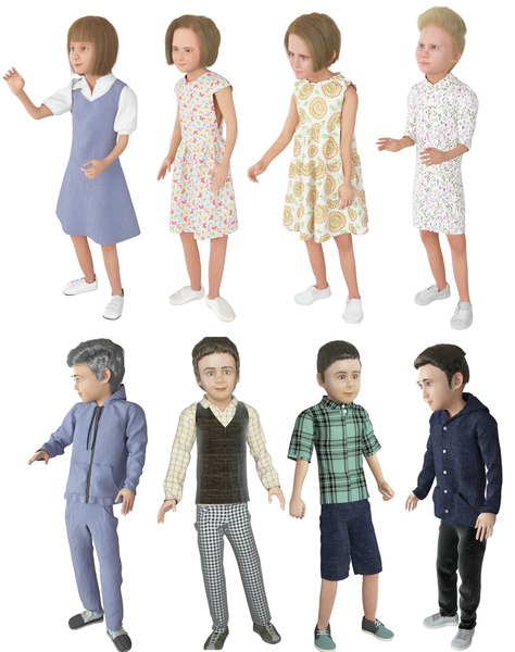 3D real cloths loop animation model