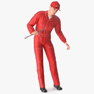 Auto Mechanic Inspecting Pose
