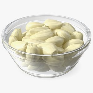 3D model Fresh Peeled Garlic Cloves in a Bowl