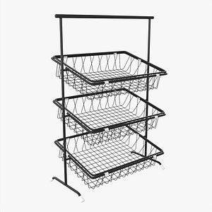 3D Tilted pane stand 3-tier
