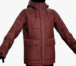 Red Winter Jacket Style 1 3D