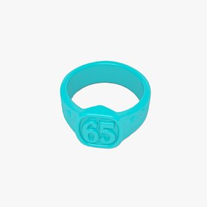 Arctic Prism Frost Blue Plastic Ring 65 3D Model