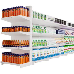 Supermarket Shelf With Products model