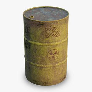 Rusty Steel Barrel - Radioactive - PBR - 2K 4K 3D model