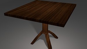 3D wooden table model
