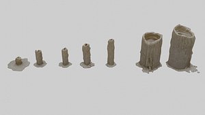 3D candles materials pbr model