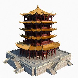 3D Yellow Crane Tower model