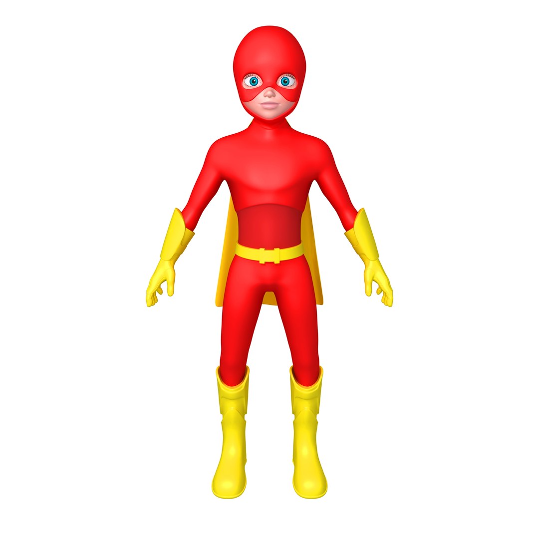 Superhero Cartoon 3D Model - TurboSquid 1539533