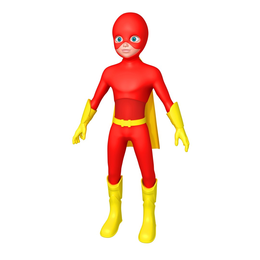 Superhero Cartoon 3D Model - TurboSquid 1539533