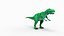 T-Rex verde bajo poli