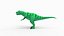 T-Rex verde bajo poli