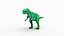 T-Rex verde bajo poli