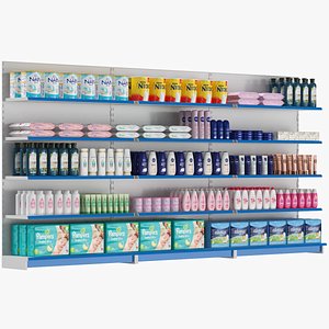 Supermarket Shelves Set 02 model