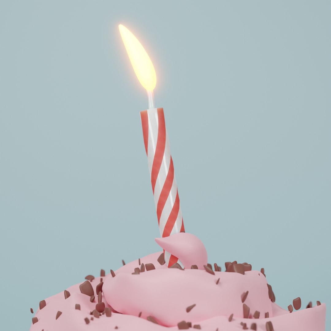 3D cupcake with candle https://p.turbosquid.com/ts-thumb/U3/WCuv7H/Lh/untitled3/png/1669146609/1920x1080/fit_q87/fe1a5547fa0957e947598a8fa43aa86132850e01/untitled3.jpg