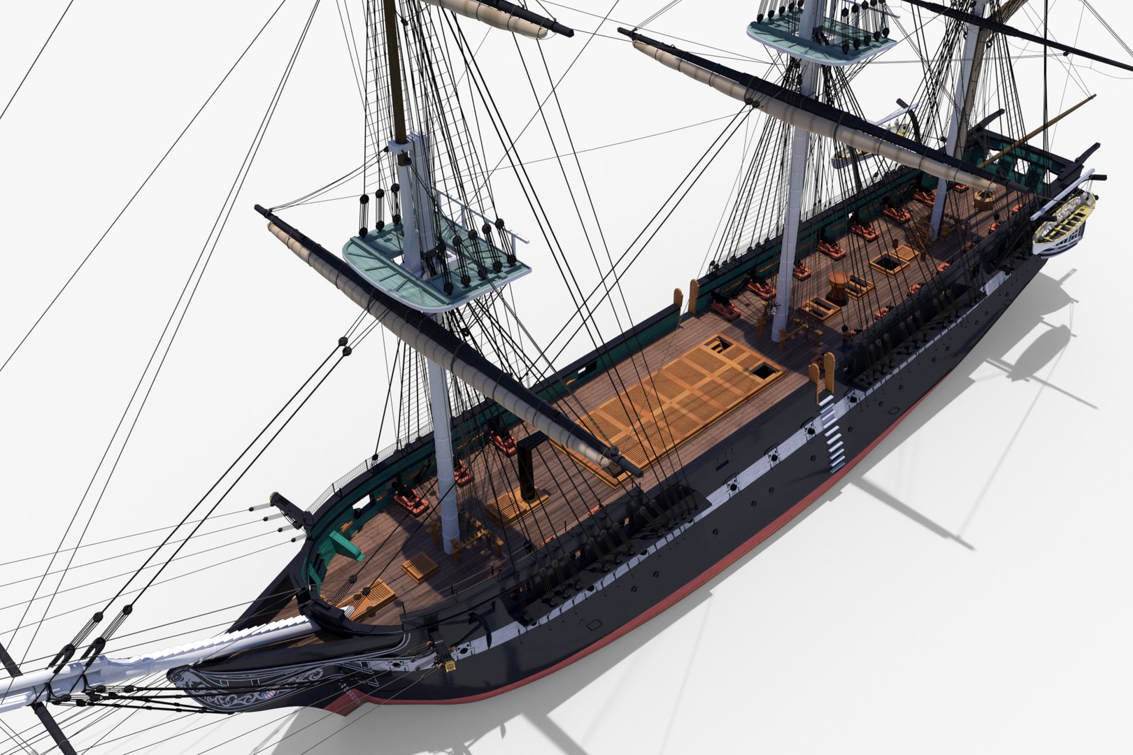 Uss Constitution 3d Model Turbosquid 1207107