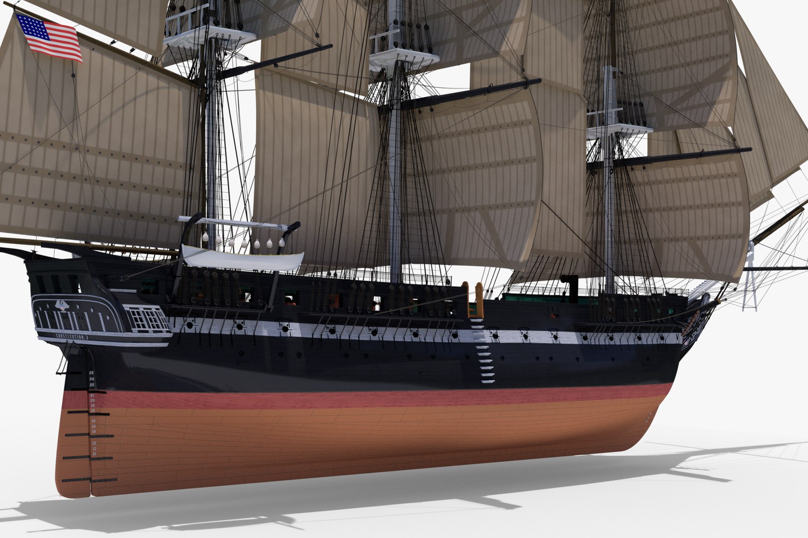 Uss Constitution 3d Model Turbosquid 1207107