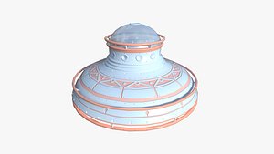 Alien Spaceship UFO F12 Cartoon - Sci Fi Spacecraft Design 3D model
