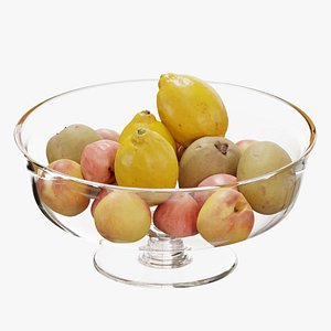 Large Fruit Bowl Lola set 06 3D model