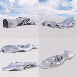 futuristic building 4x 6 model
