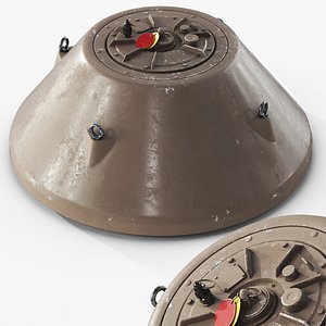 Cone-Shaped Bottom Influence Sea Mine Sand 3D model