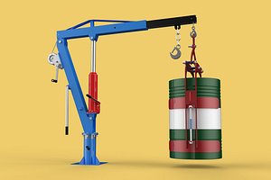 WINCH CRANE HOIST DRUM BARREL VERTICAL LIFTING CLAMP GRAB JIB 3D model