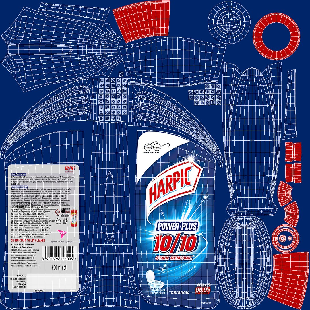 Harpic Blue Toilet Cleaner 3D - TurboSquid 2054916