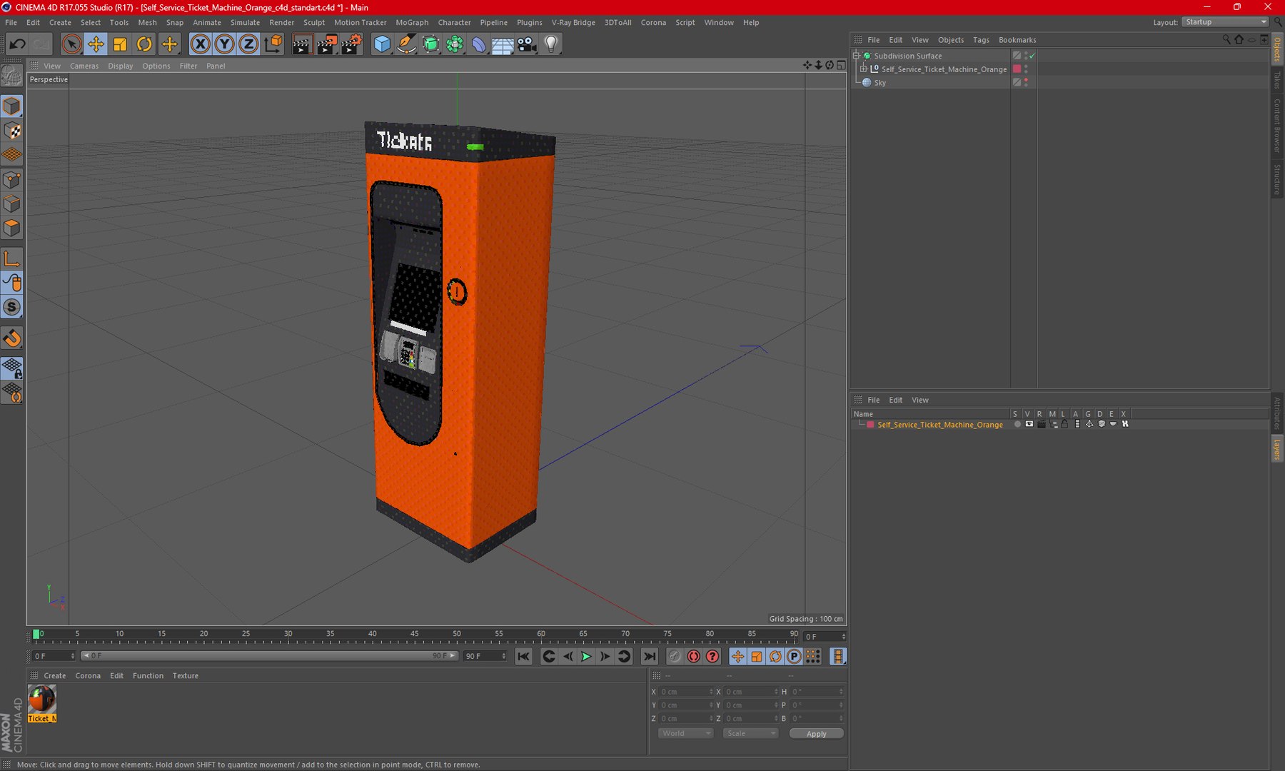 3D Self Service Ticket Machine Orange - TurboSquid 2241925