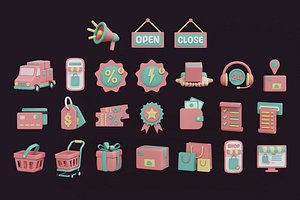 E-Commerce 3D Icon Pack