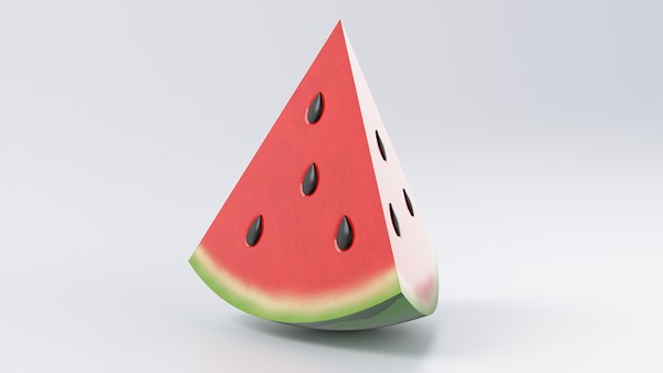 modelo 3d Cartoon Watermelon Slice 4 - TurboSquid 2104591