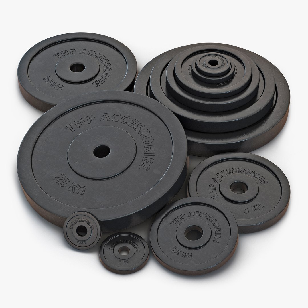 Barbell Plates 3D Models Collection 3D model preview