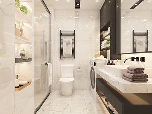 3D Modern Bath Room - 025 model