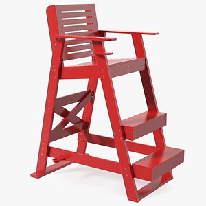 Lifeguard Chair Red 3D