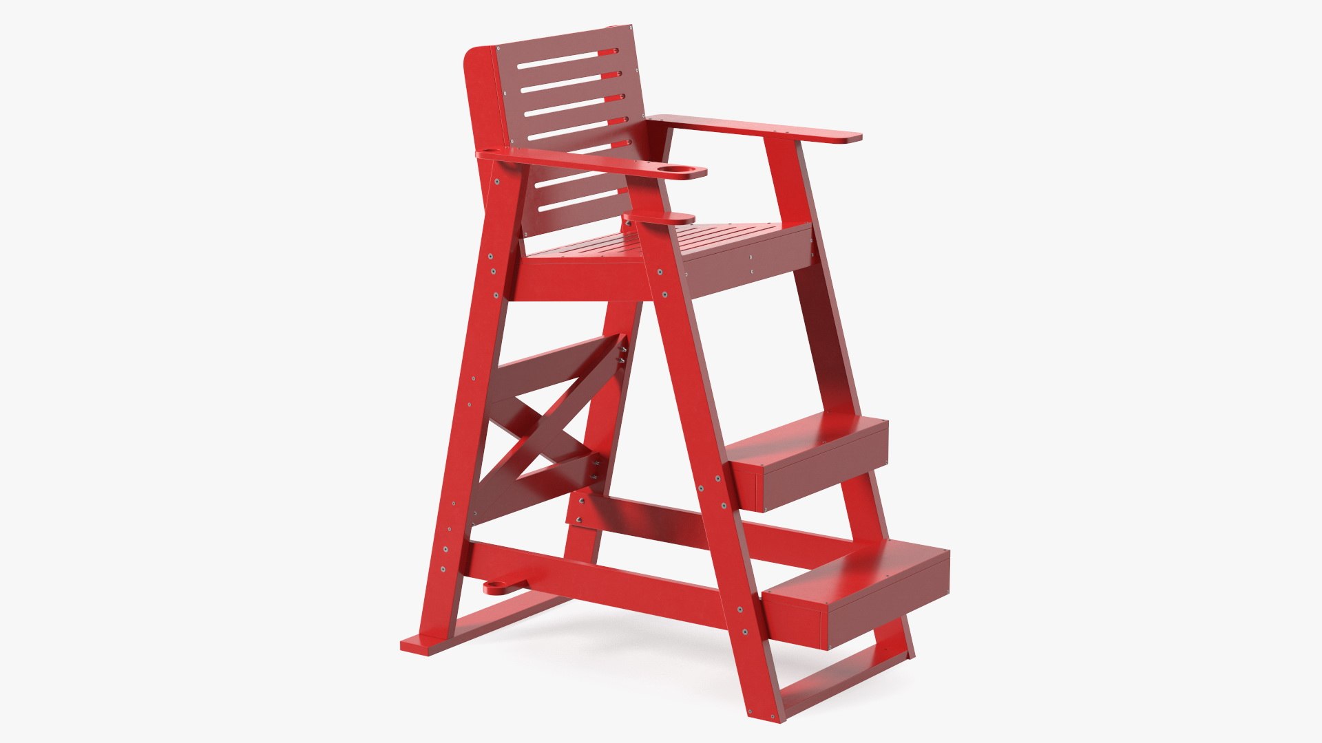 Lifeguard Chair Red 3D model preview