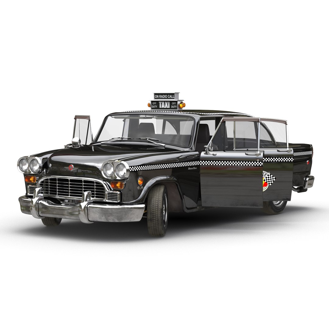 Checker Cab Rigged 3D model preview