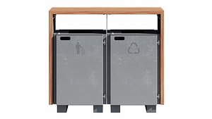 BLOC Wood Double Litter Bin 3D