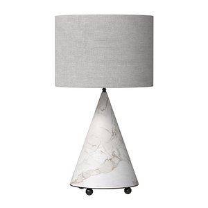 Large Tapered Ava Alabaster Lamp On Brass Base
