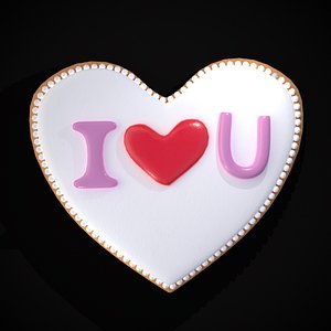 3D I Heart You Valentines Cookie