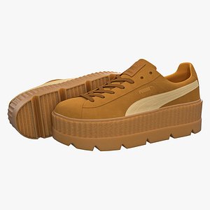 Puma x Fenty Cleated Creepers Brown Suede 3D