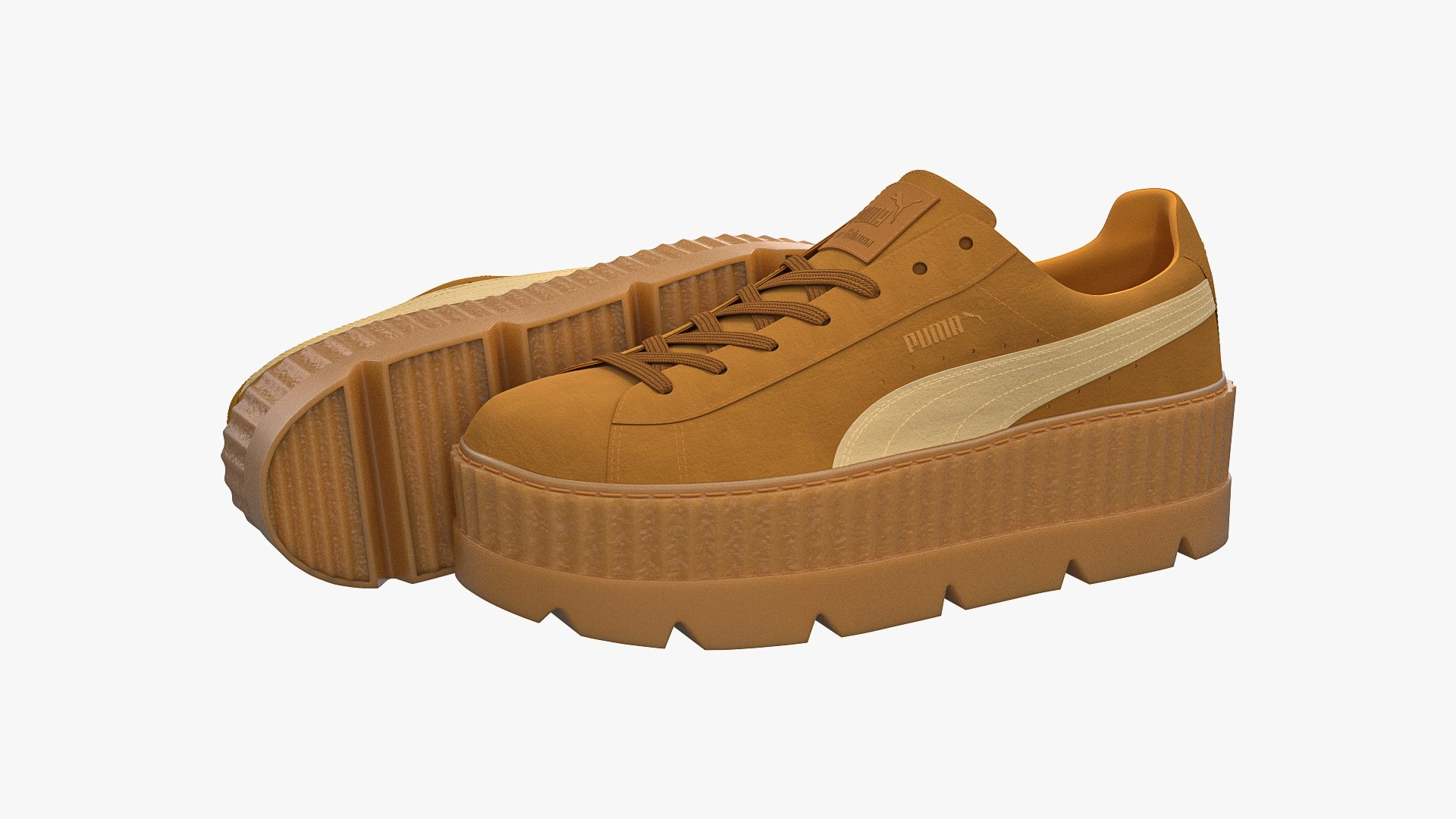 Puma x Fenty Cleated Creepers Brown Suede 3D TurboSquid 1893296